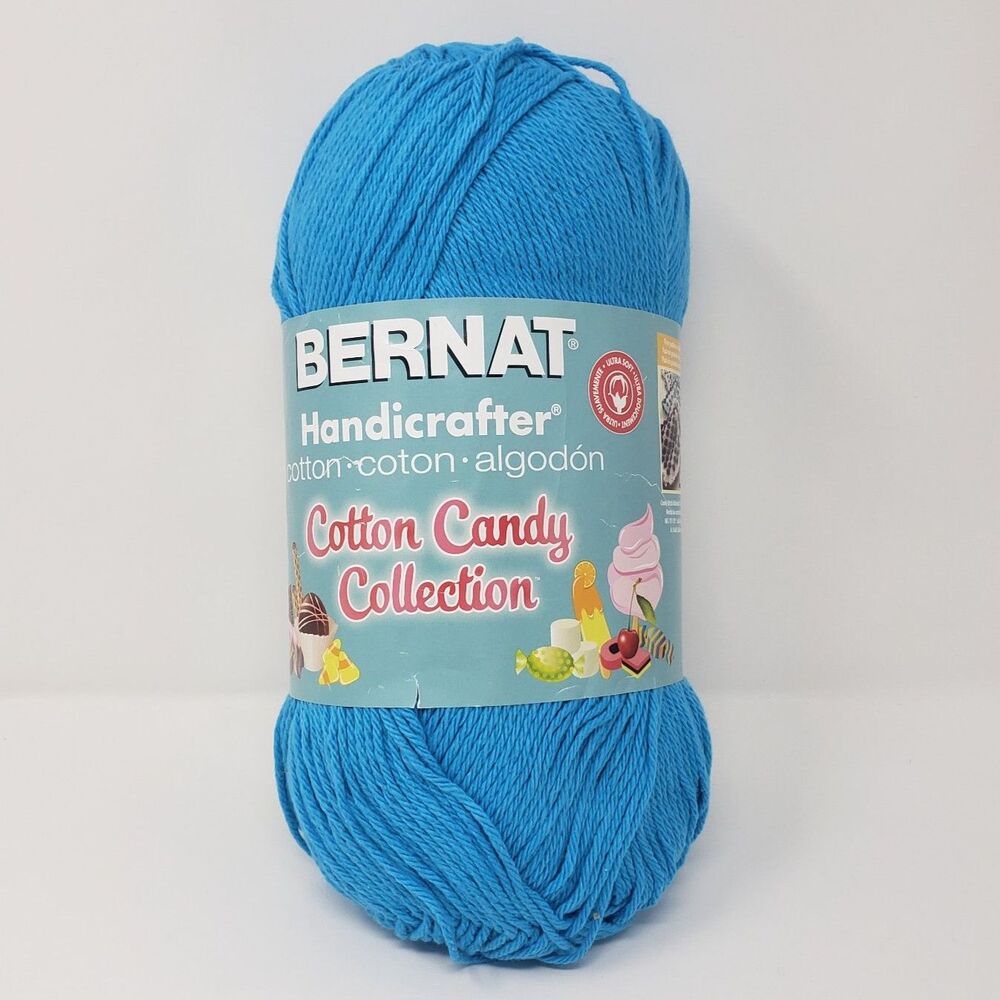 Bernat Handicrafter Cotton Candy Collection Yarn Blue Snow Cone 12 OZ NEW